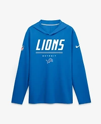 Nike Men's Blue Detroit Lions Sideline Lightweight Long Sleeve Dri-fit Hoodie