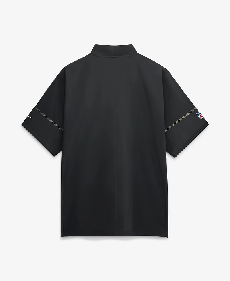 Nike Men's Black New Orleans Saints Sideline Short Sleeve Quarter-Zip Coaches Jacket