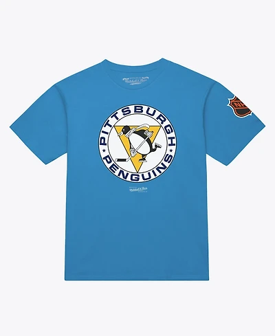 Mitchell & Ness Men's Light Blue Pittsburgh Penguins Core Vintage Logo T-Shirt