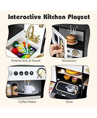 Slickblue Pretend Play Kitchen for Kids with Lights and Sound Effects