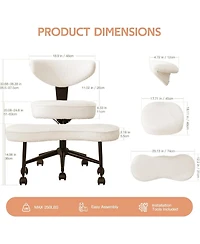 gaomon Ergonomic Cross-Legged Office Chair, Adjustable Height and Lumbar Support, 360 Degree Swivel, Wide Meditation Kneeling Seat