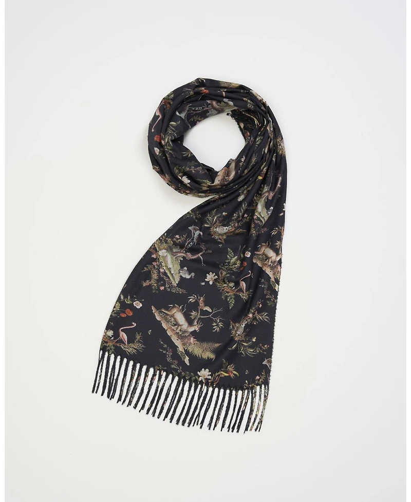 Fable England Women's Wonderland Toile Tassel Scarf