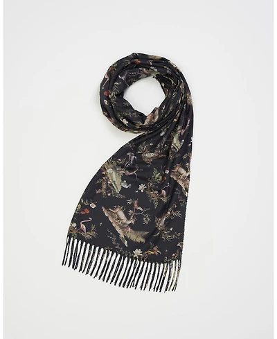 Fable England Women's Wonderland Toile Tassel Scarf