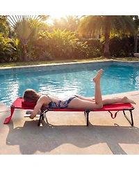 Gouun Folding Face-Down Tanning Chair with Face Hole and 3 Pillows