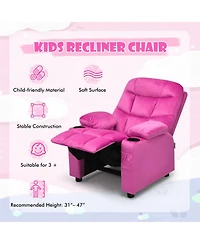 Gouun Padded Kids Recliner Chair with Cup Holder and Footrest