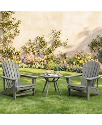 Gouun Round Patio Storage Side Table with Open Shelf