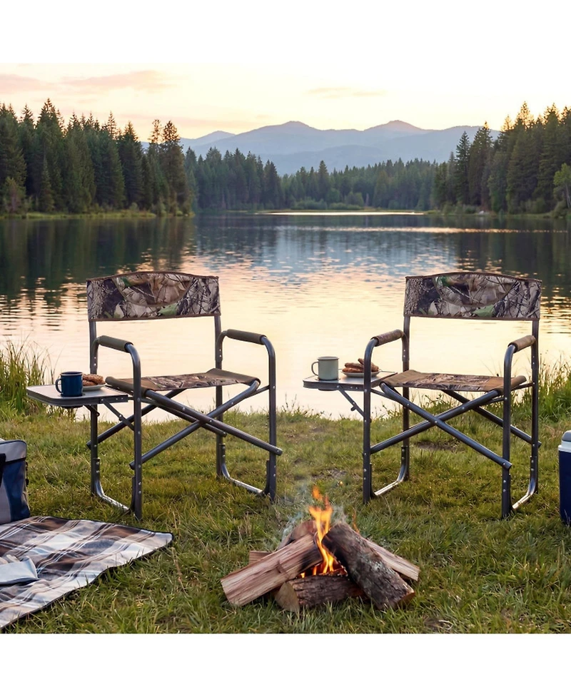 Gouun Lightweight Folding Camping Chair with Side Table and Cup Holder