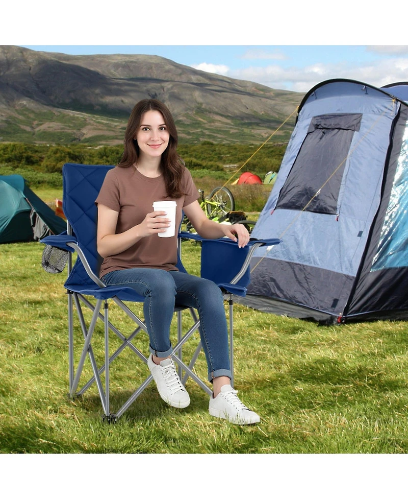 Gouun Oversized Folding Camping Chair with Built-In Cooler Pouch