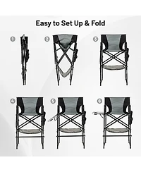Gouun 46-Inch Tall Director's Chair with Side Table and Footrest