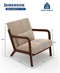 gaomon Two-piece Wide Stripe Corduroy Accent Chairs, sturdy wooden frame, comfortable reading chairs with lumbar pillows