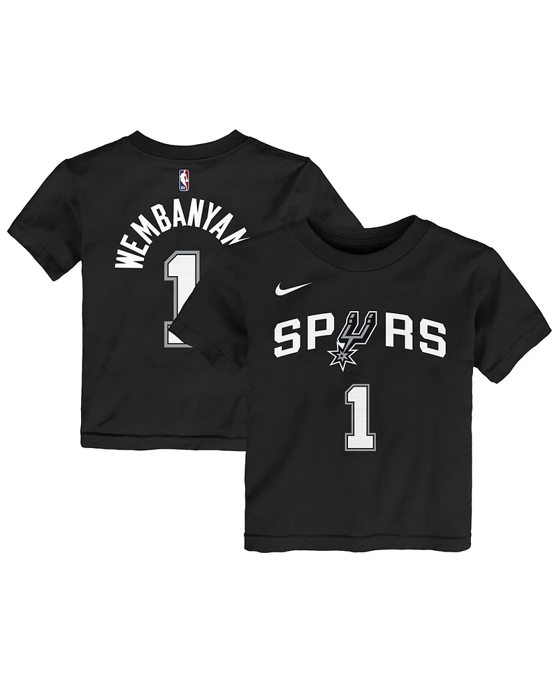 Nike Toddler Victor Wembanyama Black San Antonio Spurs Icon Name Number T-Shirt