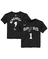 Nike Toddler Victor Wembanyama Black San Antonio Spurs Icon Name Number T-Shirt