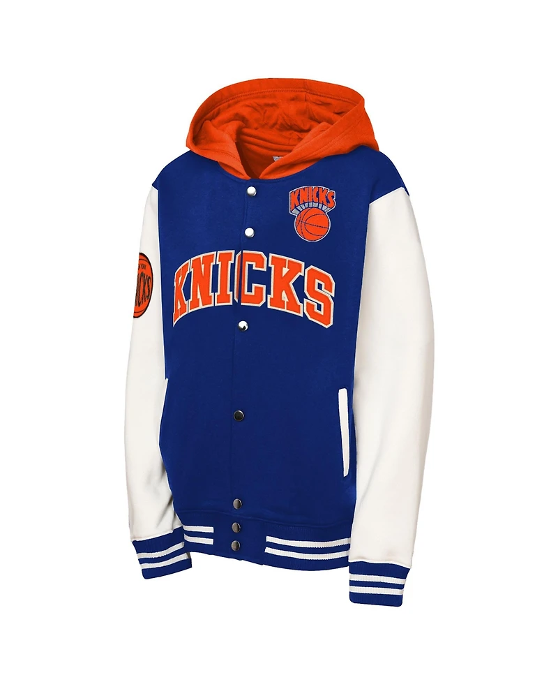 Mitchell & Ness Baby Boys and Girls Blue New York Knicks Courtside Fleece Full-Snap Jacket