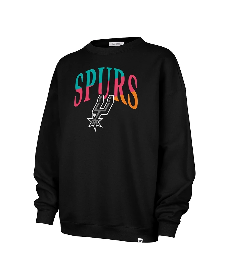 '47 Brand Women's Black San Antonio Spurs Imprint Oversized Sweatshirt