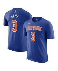 Nike Men's and Women's Josh Hart Blue New York Knicks Name Number T-Shirt - Icon Edition