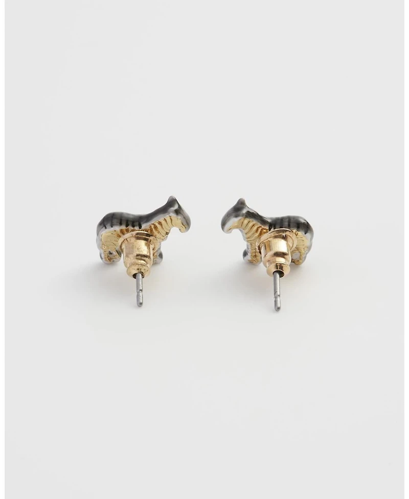 Fable England Zebra Stud Earrings