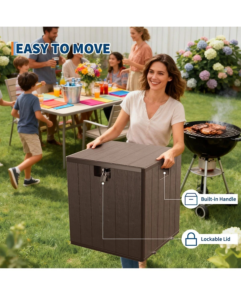 gaomon 80 Gallon Outdoor Storage Box, Lockable Uv Protection Storage Bin, Large Waterproof Resin Patio Storage Chest