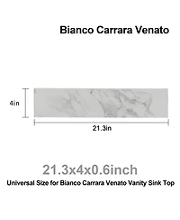 Sillysis 31/37/43 Inch Sintered Stone Bathroom Vanity Top with Rectangular Undermount Sink, 4 Inch Backsplash