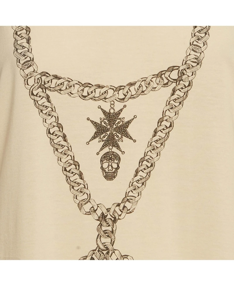 Pre-Owned Alexander Mcqueen Women's Chain Printed Cotton Knit Crossover Back Tank Top