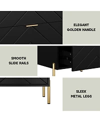 Clihome 3 Drawers Storage Chest, 32 Inch Monden Chest of Drawers, Tier Cabinet for Hallway, Living Room
