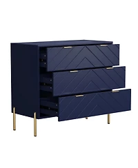 Clihome 3 Drawers Storage Chest, 32 Inch Monden Chest of Drawers, Tier Cabinet for Hallway, Living Room