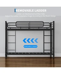 gaomon Twin Over Bunk Bed Frame, Heavy Duty Metal Beds for Kids/Teens/Adults, 450 Lbs Upper and 500 Lower Capacity, Slot