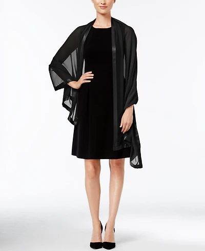 Calvin Klein Elegant Satin-Trim Chiffon Evening Wrap