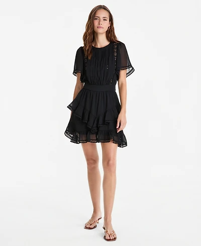 And Now This Women's Ruffle-Tiered Short-Sleeve Mini Dress, Macy's Exclusive