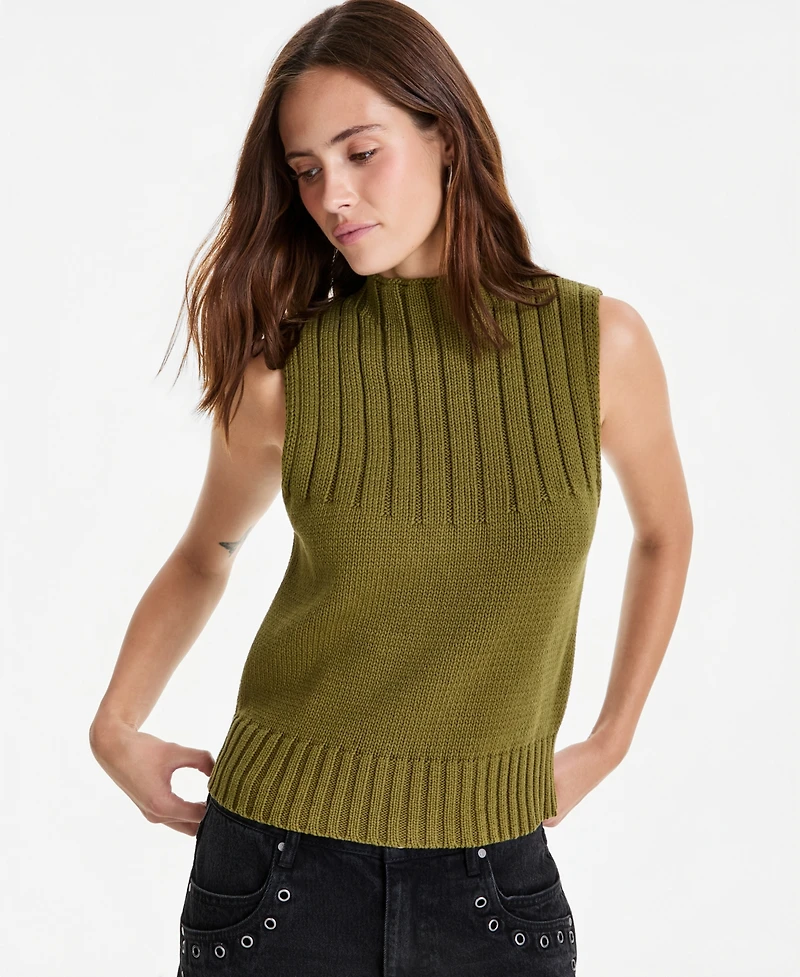 And Now This Women's Rib-Knit Mock-Neck Shell, Macy's Exclusive