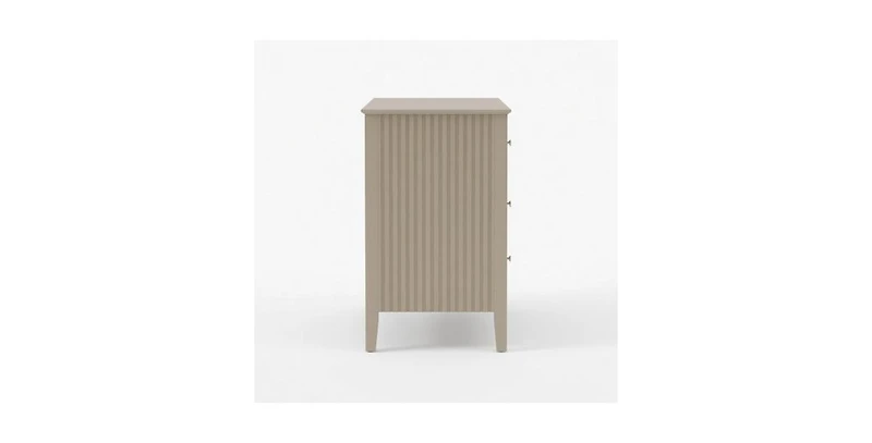 Lucky One 32"W Wide Fluted Nightstand with 3-Drawer
