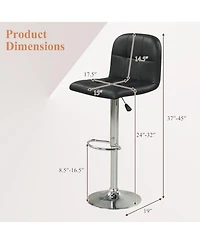 Slickblue 2 Piece Swivel Bar Stools with Footrest and Durable Metal Base Seating