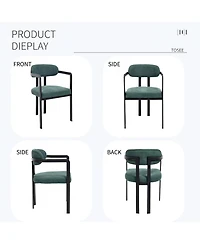 Boyel Living Modern Dining Room Chairs Set of 2 Upholstered Boucle Kitchen Metal Legs