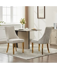 Clihome Rayon Cloth Flocking Chenille Dining Chairs Channel Kitchen Dinner Chair Comfy Fabric Upholstered