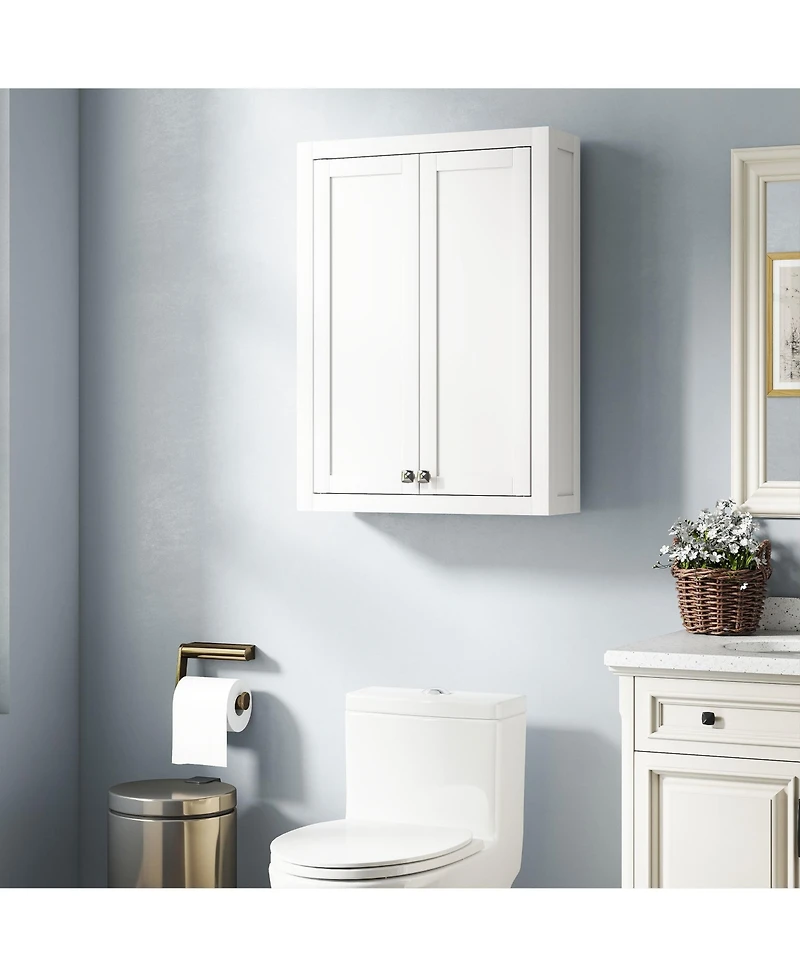 Midola Bathroom Cabinet Wall Mounted, Modern Bathroom Wall Cabinet with 2 Doors and 2 Adjustable Shelves for Home Bathroom