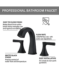 Midola Widespread Bathroom Sink Faucets Two Handle 3 Hole Vanity Bath Faucet with Drain Assembly for Bathroom