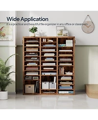 Slickblue Wooden Literature Organizer with 36 Compartments for Files and Documents