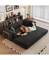 Maison Boucle Modular Sofa Bed Convertible Floor Couch Corduroy Sleeper Futon