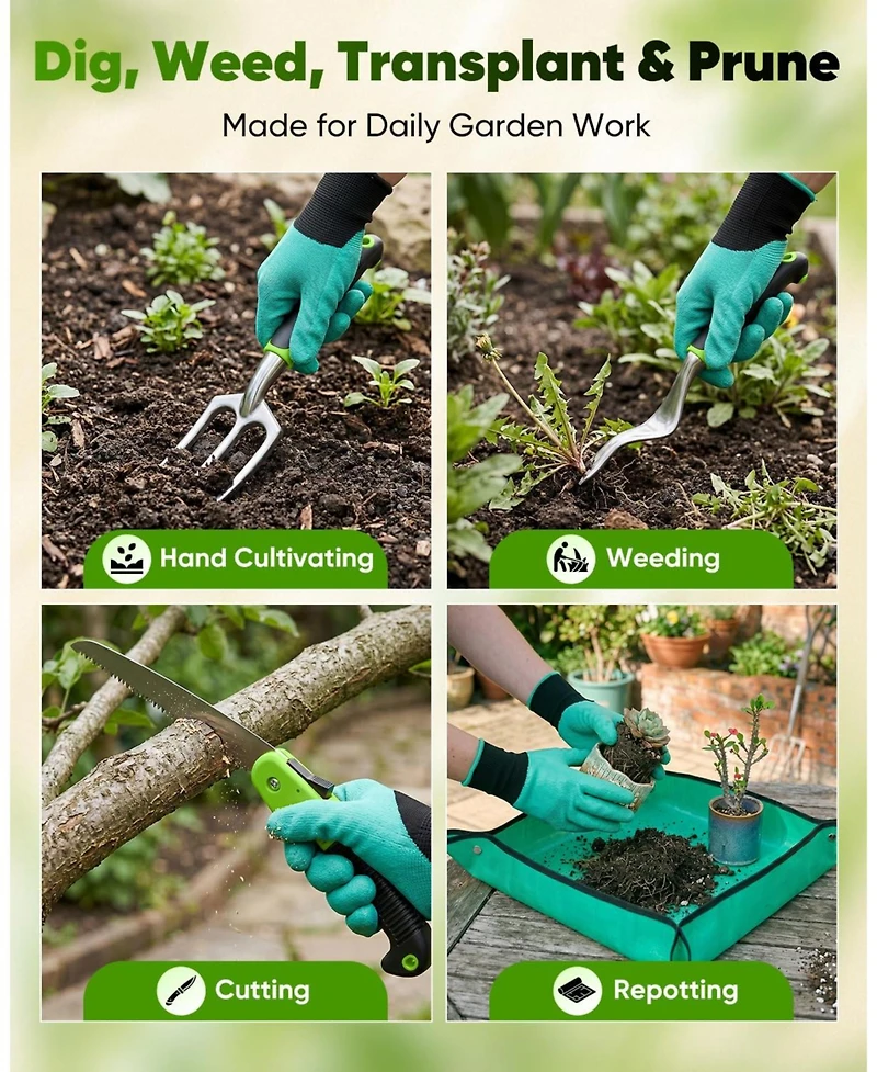 Xdovet Garden Tools Aluminum Kit With Gloves Bag