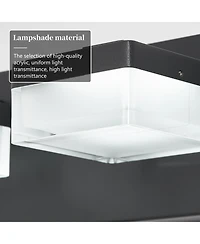 Midola Modern Led Vanity Light for Bathroom Transparent Acrylic Matt Black 3 Light Over Mirror Vanity Light