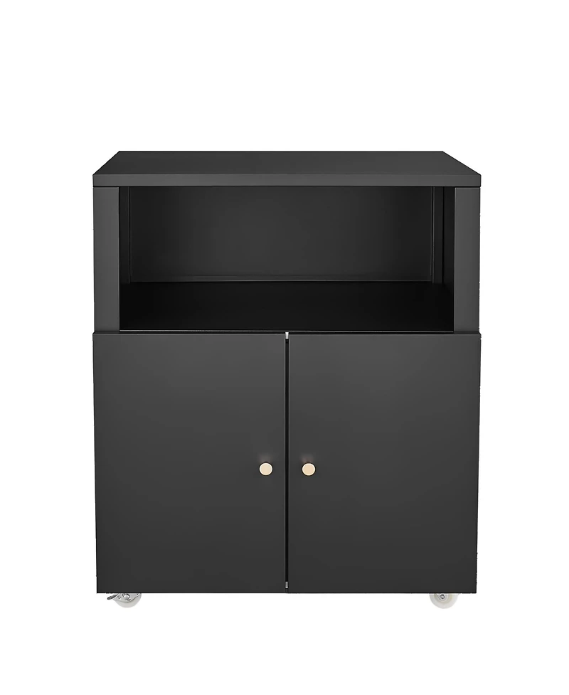 homfan Metal Mobile File Cabinet with Lockable Doors – Adjustable Shelf Rolling Under Desk Storage Organizer and Printer Stand for Home Office