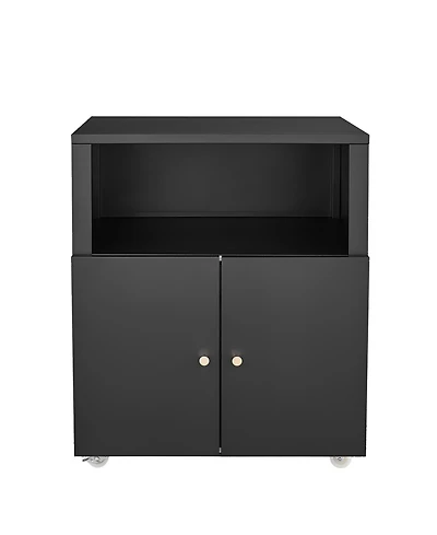 homfan Metal Mobile File Cabinet with Lockable Doors – Adjustable Shelf Rolling Under Desk Storage Organizer and Printer Stand for Home Office