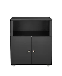 homfan Metal Mobile File Cabinet with Lockable Doors – Adjustable Shelf Rolling Under Desk Storage Organizer and Printer Stand for Home Office