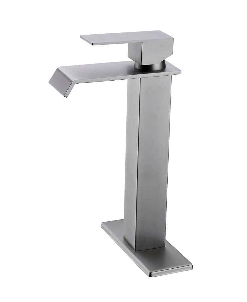 Midola Waterfall Spout Bathroom Faucet, Single Handle Bathroom Vanity Sink Faucet for Bathroom