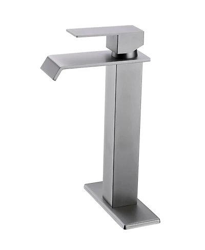 Midola Waterfall Spout Bathroom Faucet, Single Handle Bathroom Vanity Sink Faucet for Bathroom