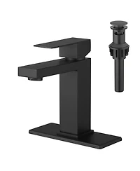 Midola Sink Faucet With Deck Plate Waterfall with Pop Up Drain and Supply Lines Bathroom Faucets for Sink 1 Hole One Handle Faucets Vanity Bath