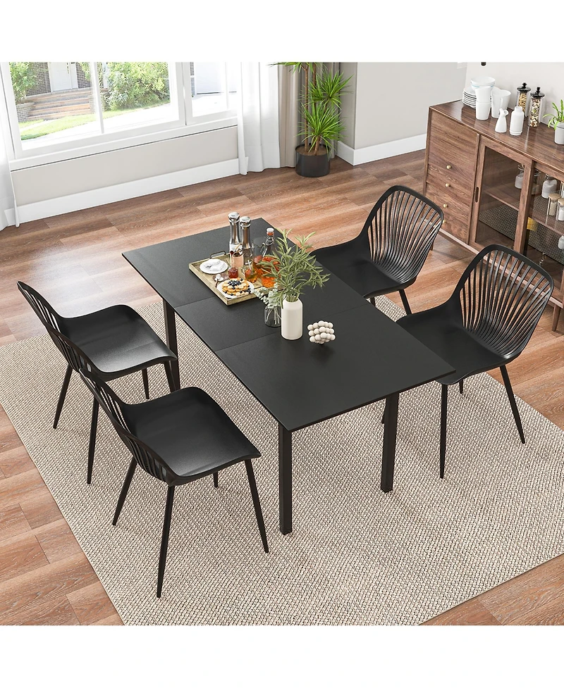 Gymax Set of Mesh Conference Room Chairs with Upholstered Fabric Seat for Home Office