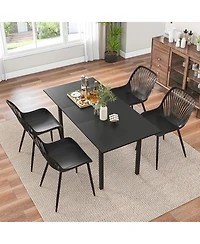 Gymax Set of Mesh Conference Room Chairs with Upholstered Fabric Seat for Home Office