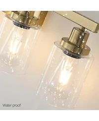 Midola 24" 4-Light Vanity Light with Clear Glass Shades, Modern Iron Metal Bathroom Wall Fixture for Mirror, Ideal for Bathroom and Dressing Table