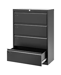 homfan 4-Drawer Lateral File Cabinet Heavy Duty Steel Filing Storage for Office and Home Lockable, Fits Legal/Letter/A4 Documents