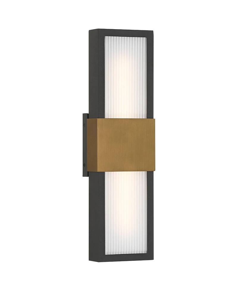Possini Euro Design Radford 18inch H Sand and Brass Led Outdoor Wall Light